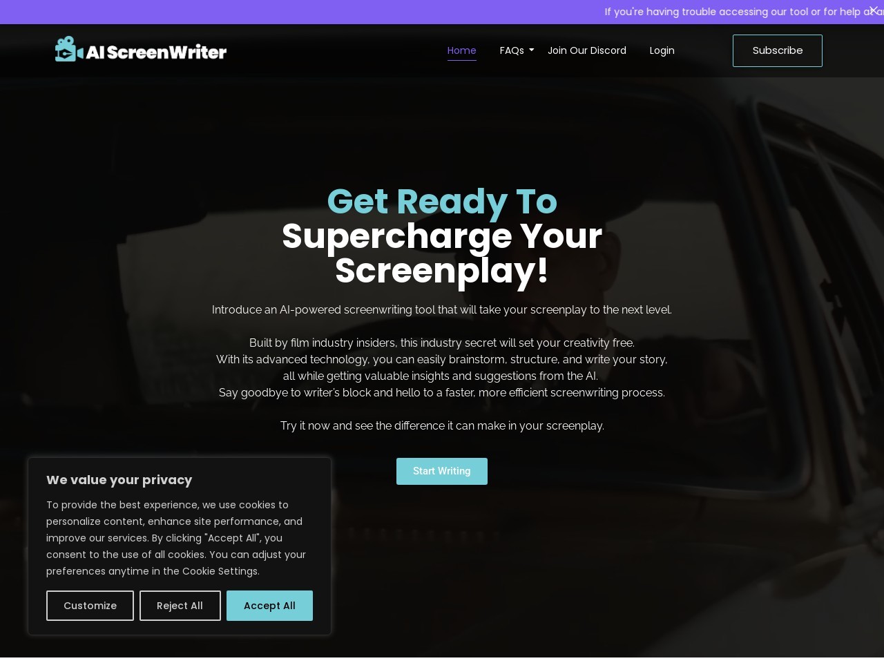 AI Screenwriting Tool